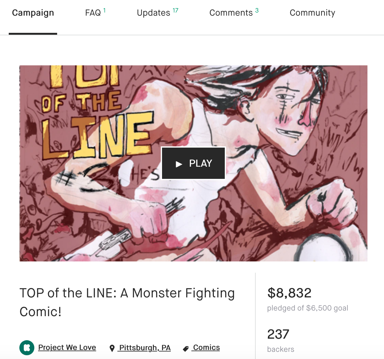 Sometimes the stakes get higher: 2013 Kickstarter Video (not for the faint of heart)