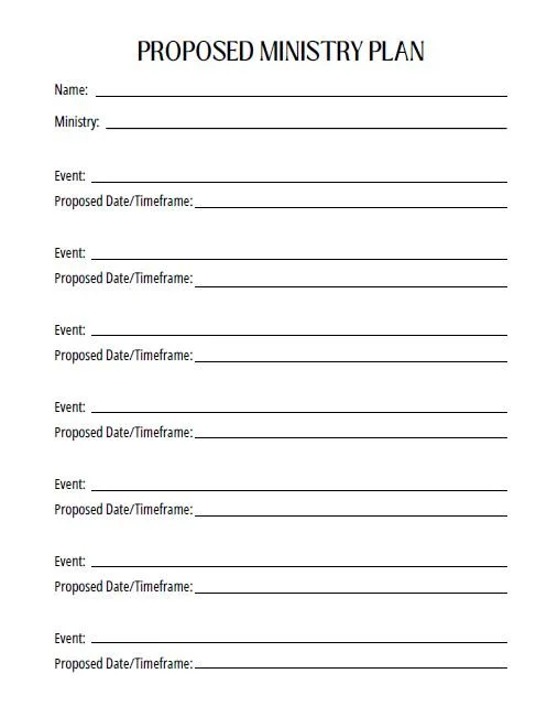 Ministry Plan