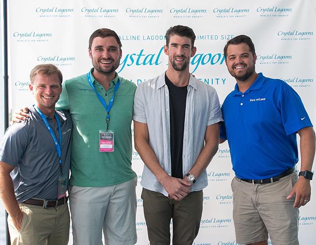 ForeverLawn TX team&mdash;Dylan, Nick, and Jason had the pleasure of meeting Michael Phelps at the grand opening of the Crystal Lagoons at Windsong Ranch this past Friday, June 28th. We had a blast at Splash Bash! 😊
&mdash;
#foreverlawn #foreverlawn
