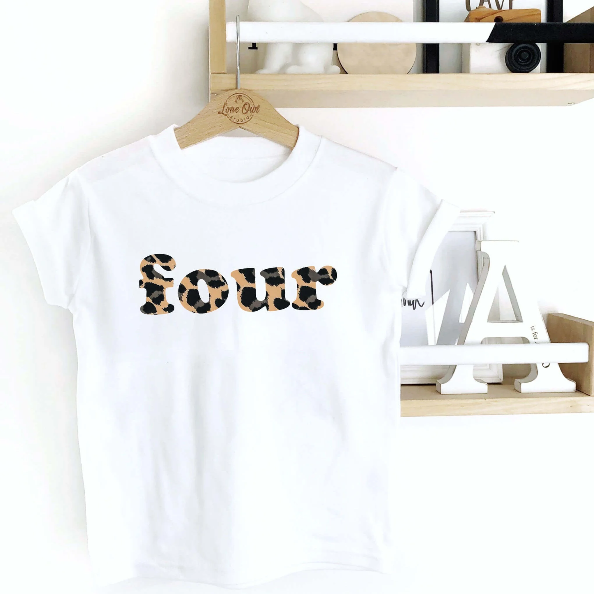 Four Leopard Print Number