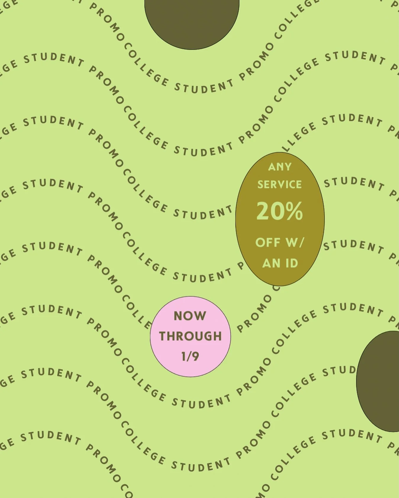 College students, it&rsquo;s that time again! 👀

20% off any service with your ID present at checkout, now through 1/9 only! ✨

#aveda #avedasalon #collegestudentdiscount