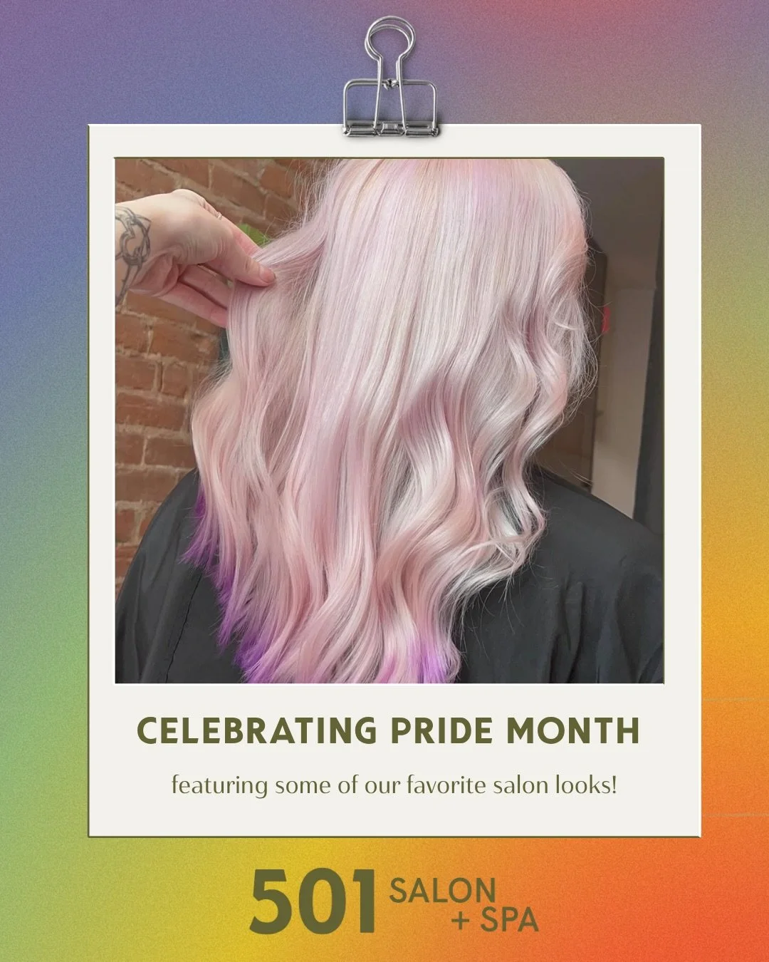 To our LGBTQ+ community, and to everyone who values love, authenticity, and self-expression, we celebrate you today and every day. 🌈

At 501 Salon + Spa, we believe beauty starts with feeling comfortable being yourself. Our goal has always been to c