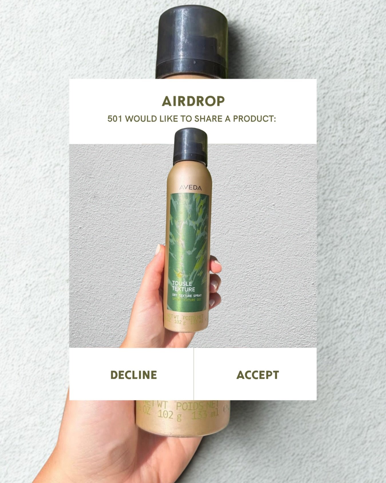 Introducing TOUSLED TEXTURE 💚

Aveda&rsquo;s new dry texture spray for hair that&rsquo;s &ldquo;intentionally undone&rdquo;. 

✨ soft, lived-in texture that lasts all day
✨ weightless volume and airy texture 
✨ thermal heat protection 
✨ invisible f