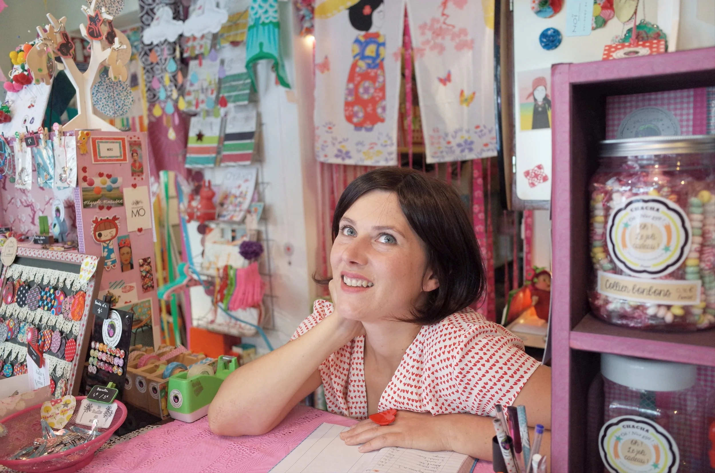 female owner in her handmade gifts store