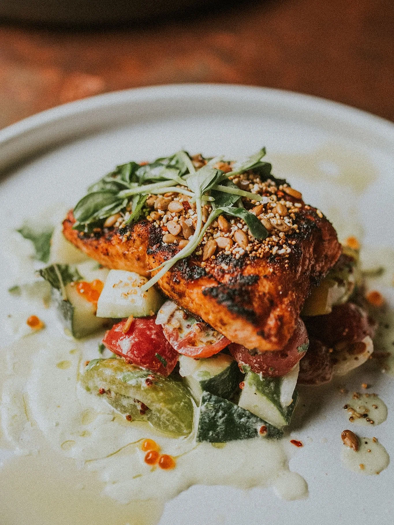 Tastes like: Pacific Northwest Peruvian 🌲🇵🇪🌻

𝙂𝙍𝙄𝙇𝙇𝙀𝘿 𝙒𝙄𝙇𝘿 𝙎𝘼𝙇𝙈𝙊𝙉
𝘩𝘦𝘪𝘳𝘭𝘰𝘰𝘮 𝘵𝘰𝘮𝘢𝘵𝘰𝘦𝘴 &bull; 𝘤𝘶𝘤𝘶𝘮𝘣𝘦𝘳 &bull; 𝘤𝘳𝘪𝘴𝘱𝘺 𝘲𝘶𝘪𝘯𝘰𝘢 &bull; 𝘬𝘪𝘸𝘪𝘤𝘩𝘢 &amp; 𝘴𝘶𝘯𝘧𝘭𝘰𝘸𝘦𝘳 𝘤𝘳𝘶𝘮𝘣𝘭𝘦 &bull; 𝘤?