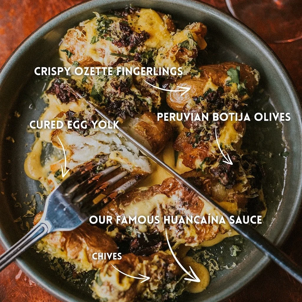 We&rsquo;ve paired crispy, creamy, and fluffy Ozette potatoes from @gatheringtogetherfarm with our house huanca&iacute;na sauce for a dish that&rsquo;s both simple and extraordinary:

𝗣𝗔𝗣𝗔 𝗔 𝗟𝗔 𝗛𝗨𝗔𝗡𝗖𝗔&Iacute;𝗡𝗔
𝘤𝘳𝘪𝘴𝘱𝘺 𝘖𝘻𝘦𝘵𝘵?