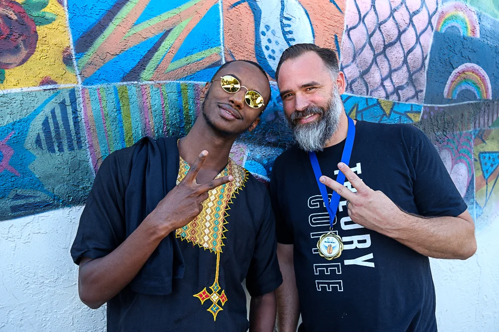 l-r: Kenean Assefa (son of producer), Sam LaRobardiere