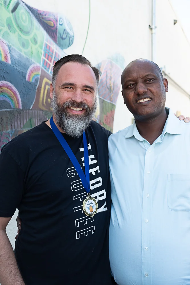 l-r: Sam Larobariere, Assefa Dukamo