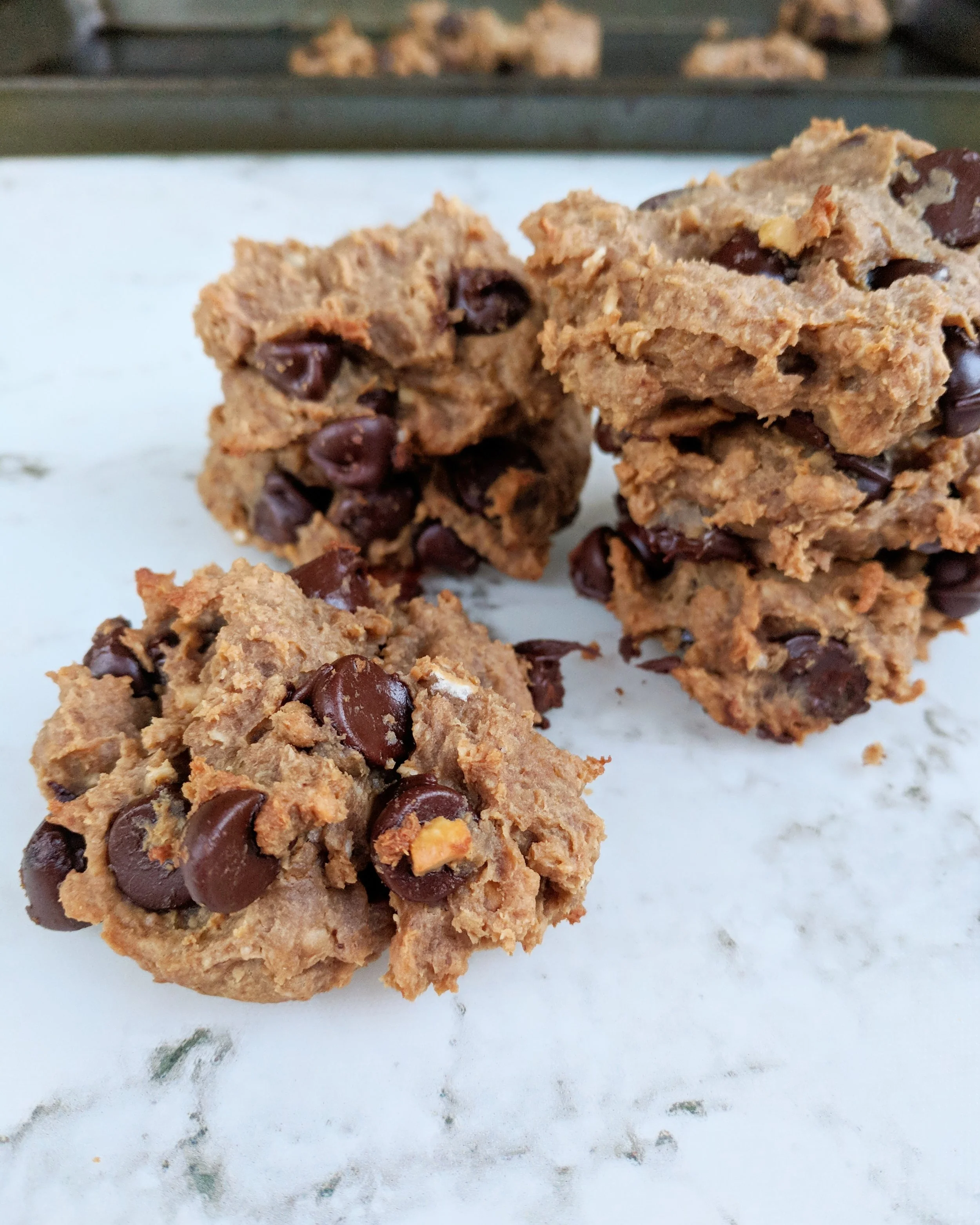 PB chocolate chip chickpea cookies