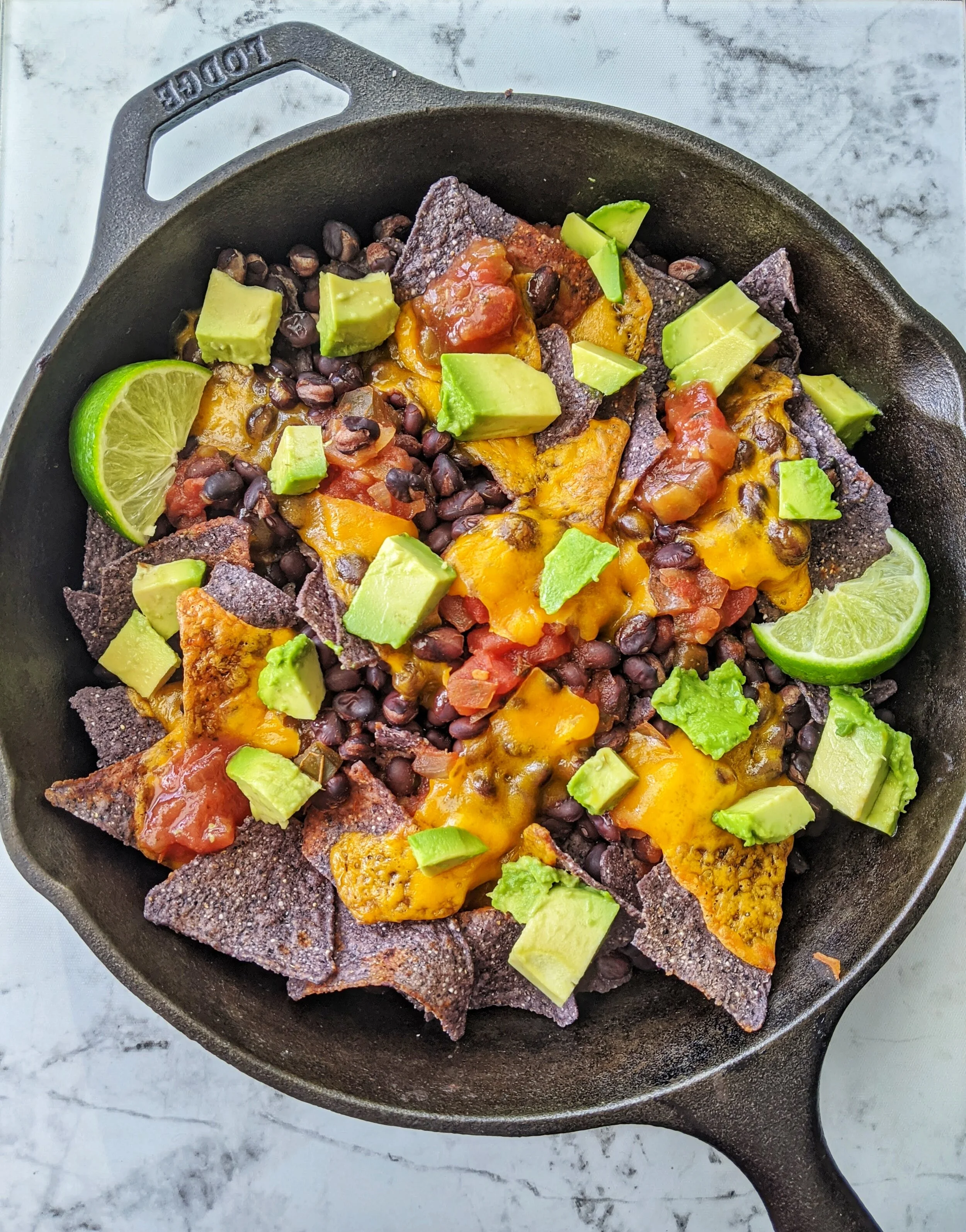 Black Bean Skillet Nachos