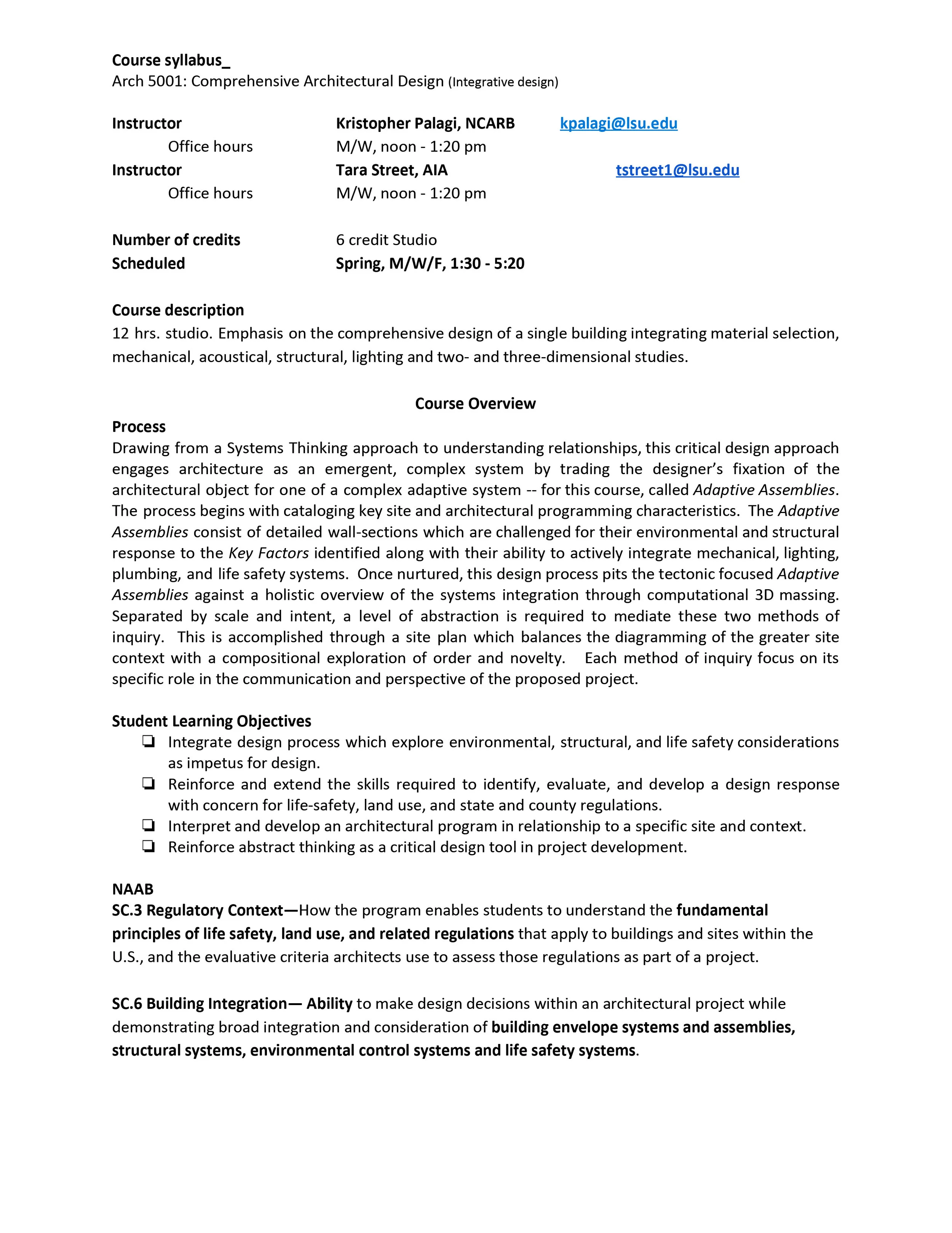 ARCH 5001 Syllabus