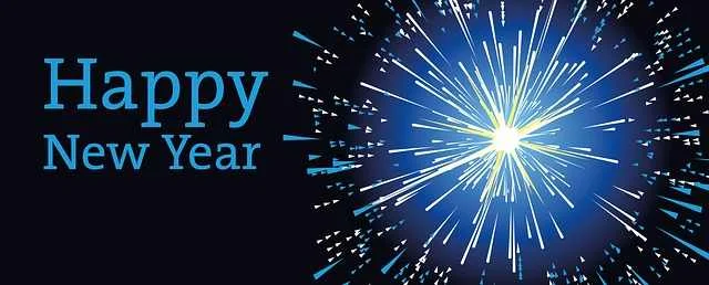 Blue fireworks for a happy new year.