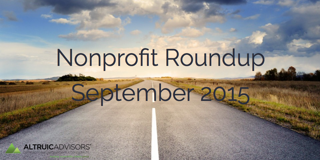 Nonprofit Roundup September 2015