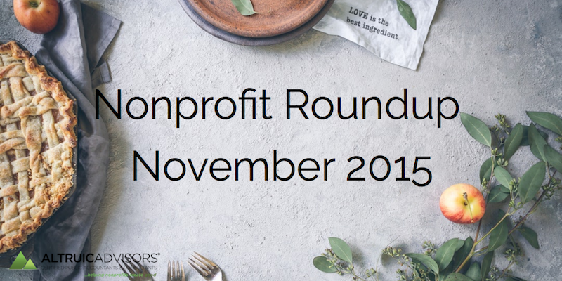 Nonprofit Roundup November 2015