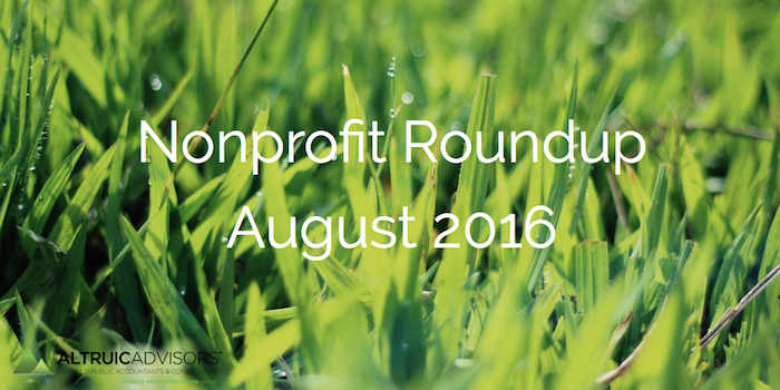 Nonprofit Roundup August 2016