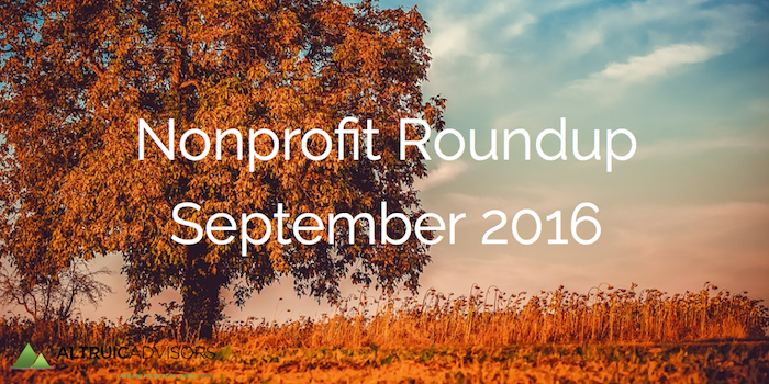 Nonprofit Roundup September 2016