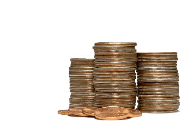 Pile of coins.