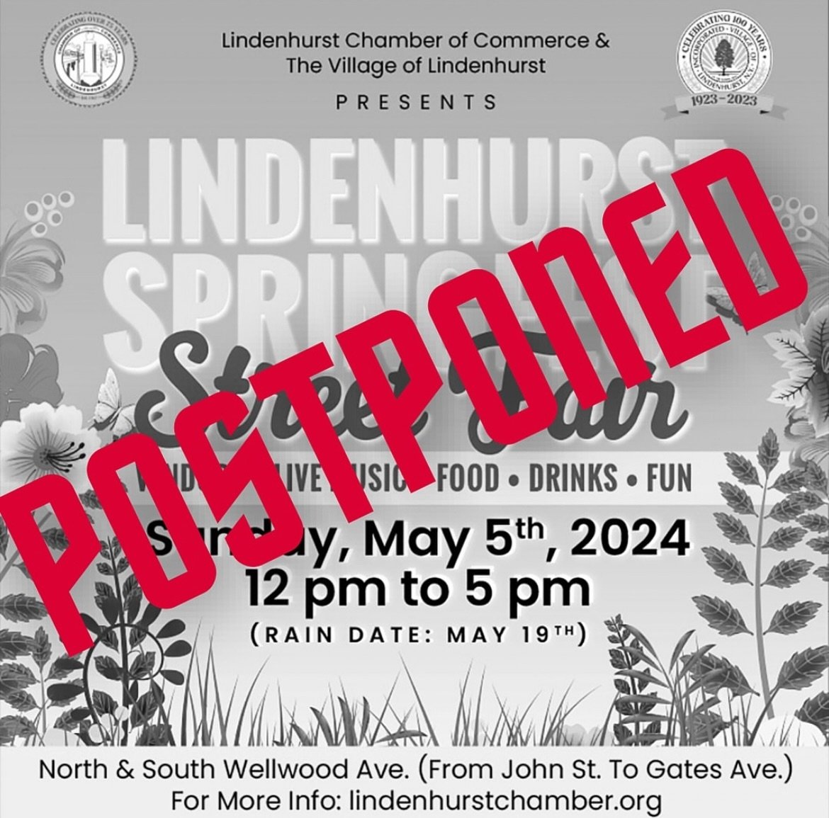 The weather is looking less than ideal for Sunday, but have no fear, @lindenhurstchamber Spring Fest will be back May 19th !! 🌸🍻✨