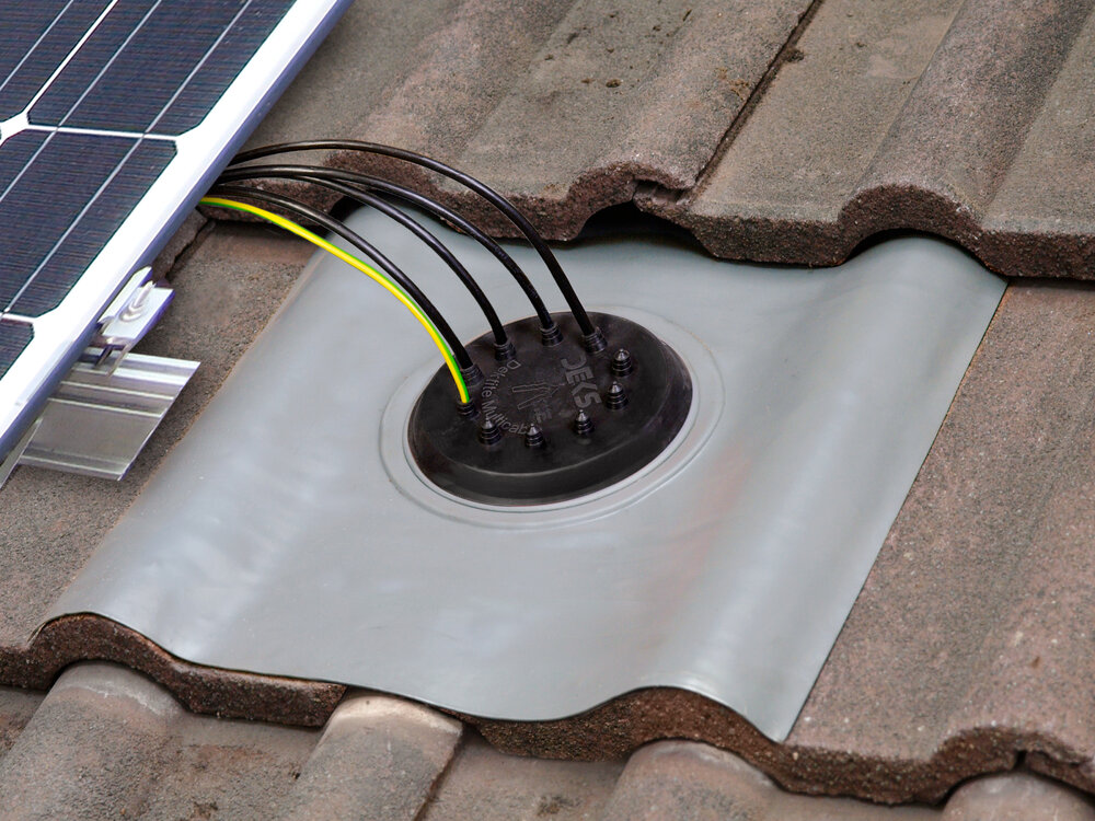solardek nulead solar pv cable flashing tile roof