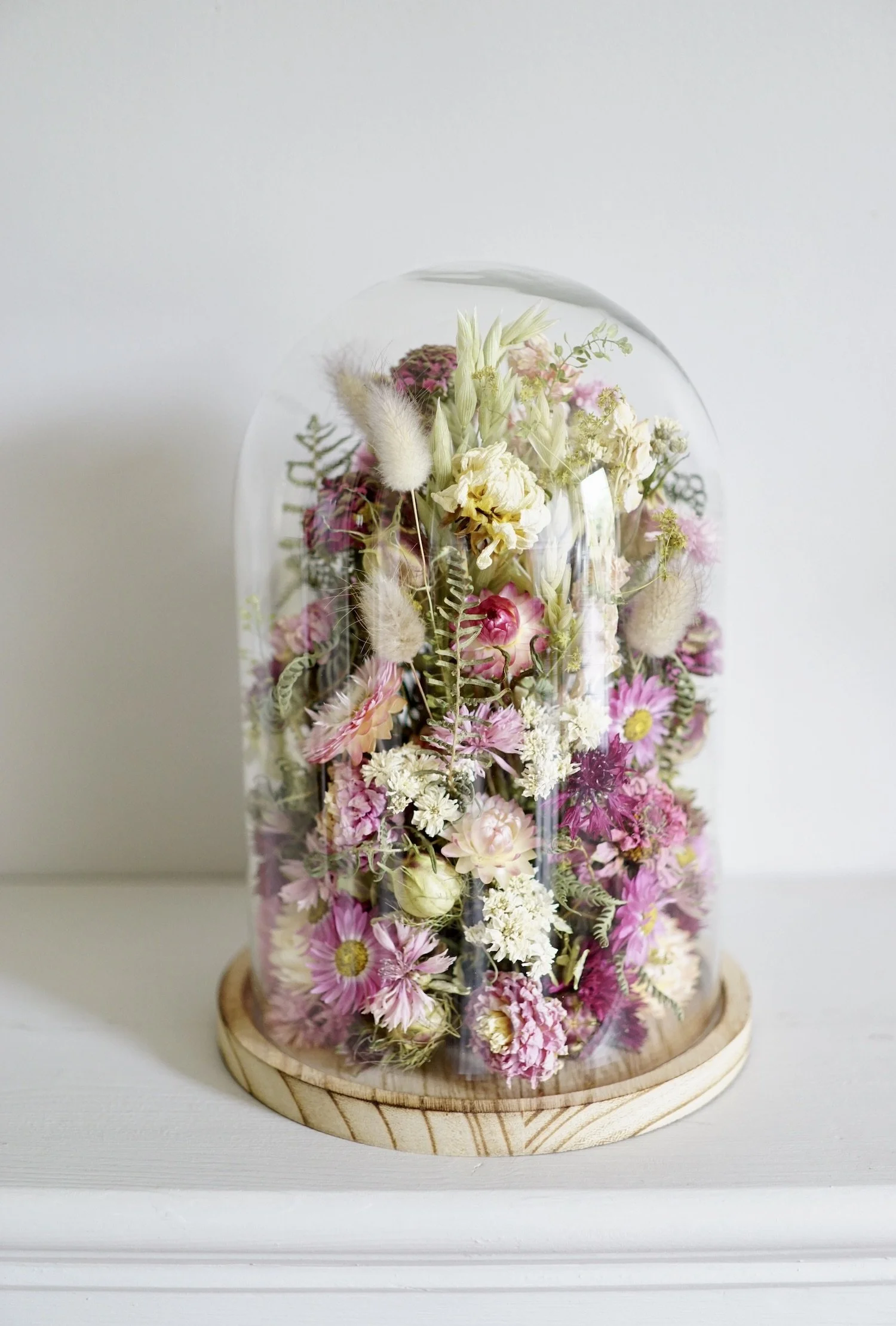 Large dried flower dome custom order — Harebell & Bee