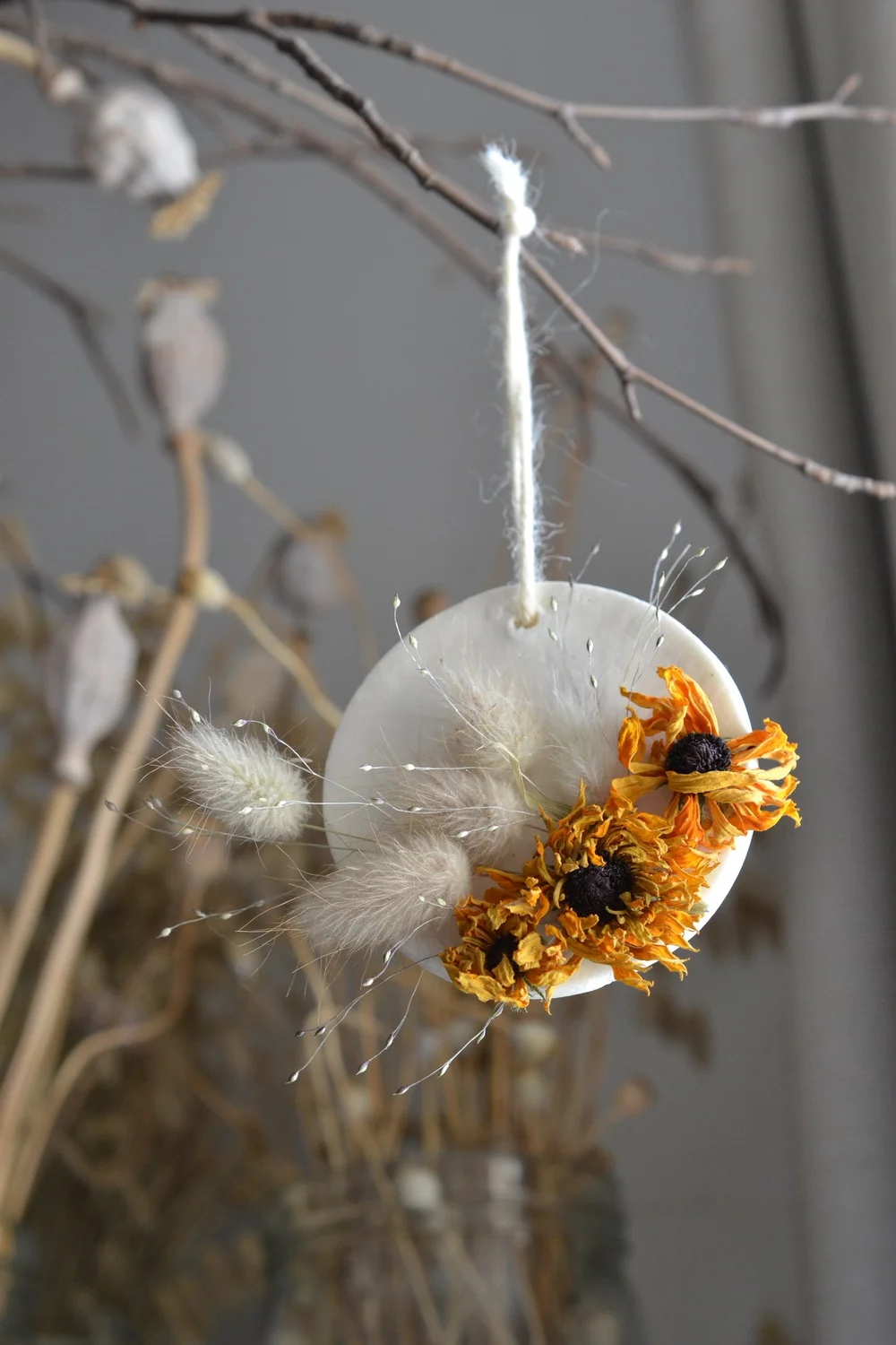 A dried flower ornament