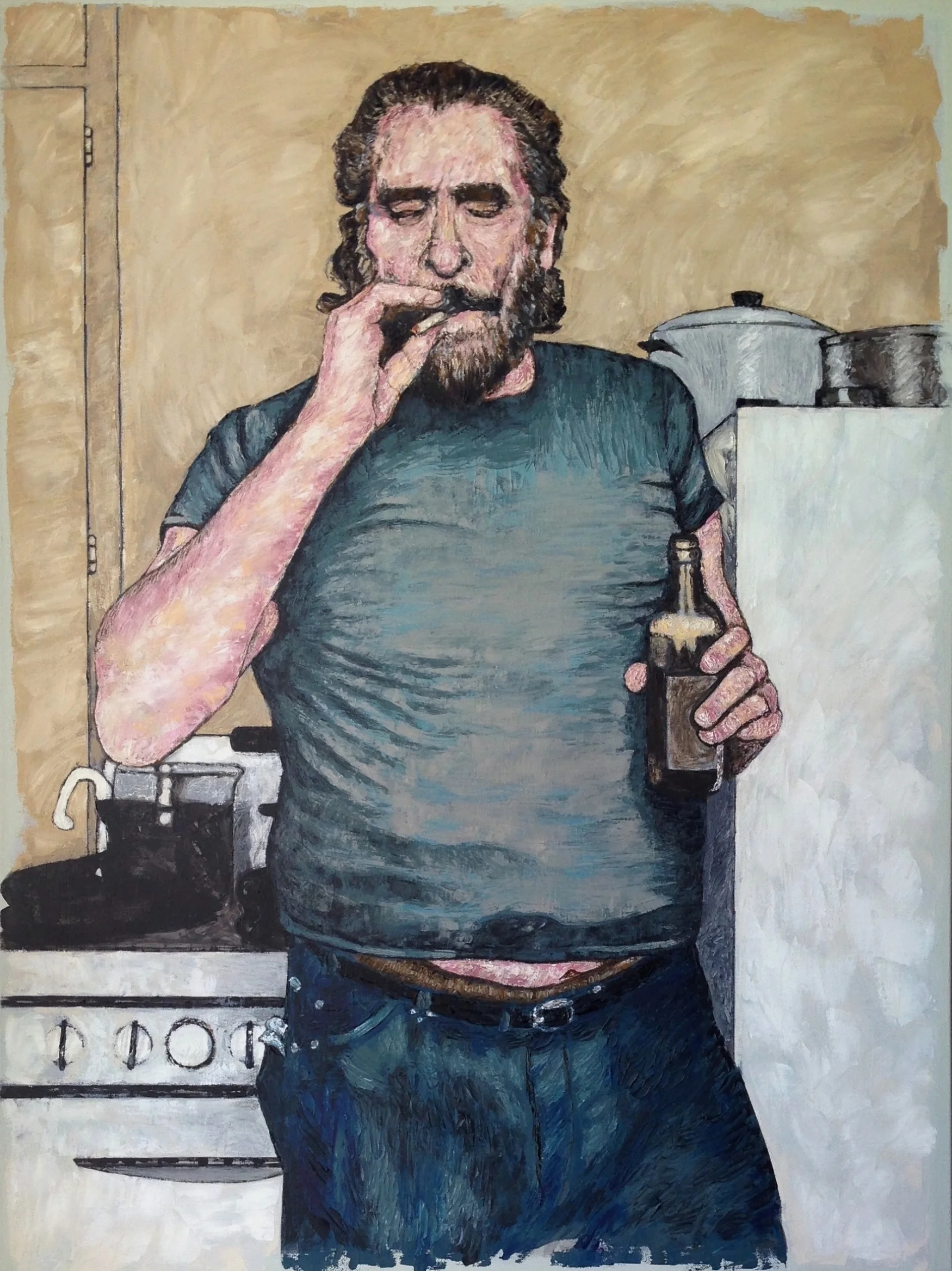 charles bukowski 40x30" oil on canvas