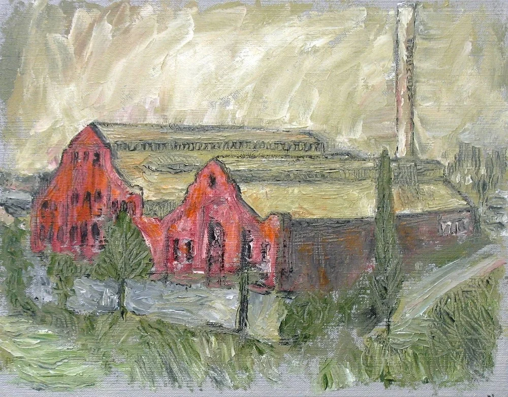 the brewery 18x23" oil on panel