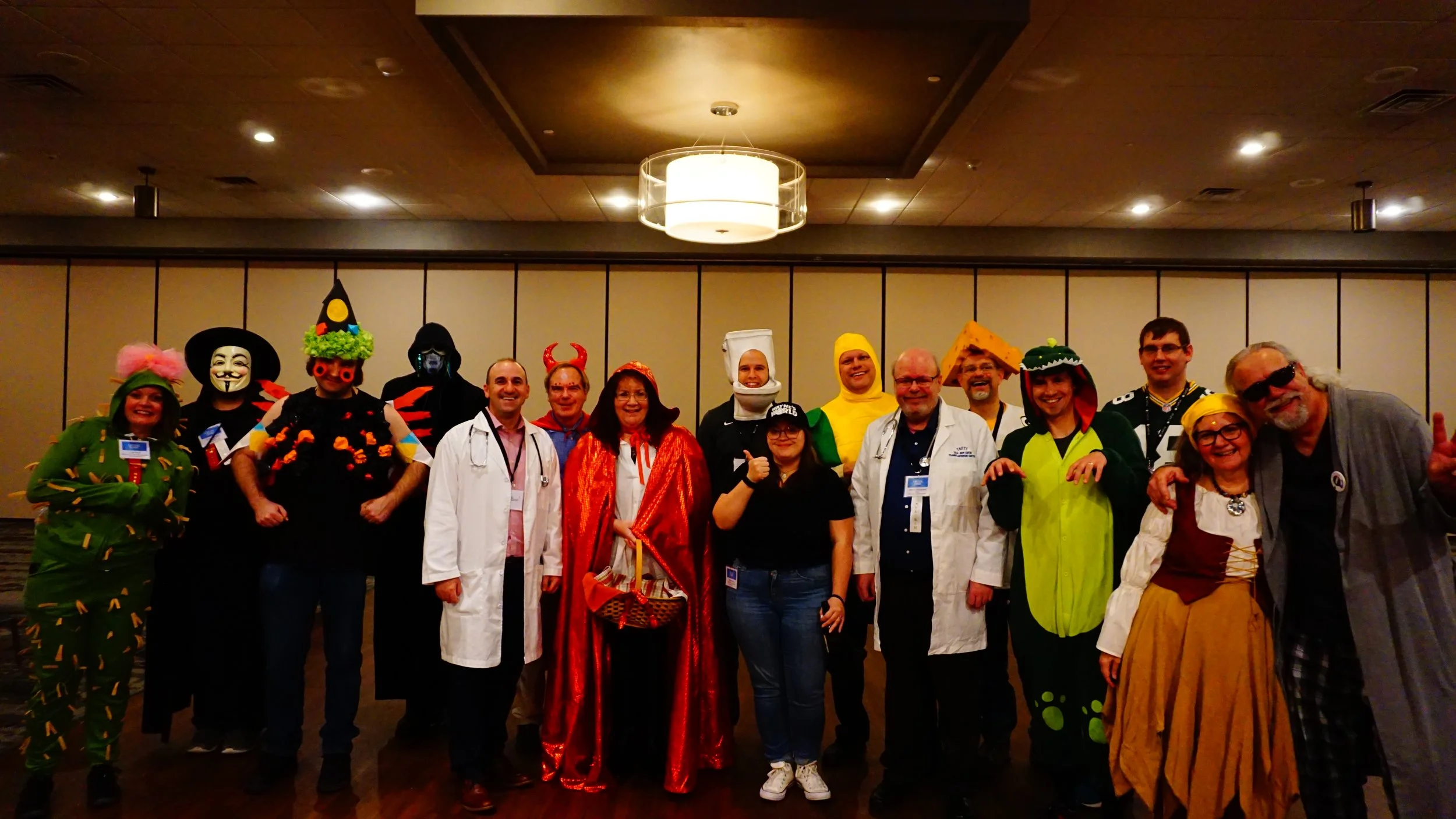  Most of the costumed revelers are in this picture.  Some have already hit the hay.   