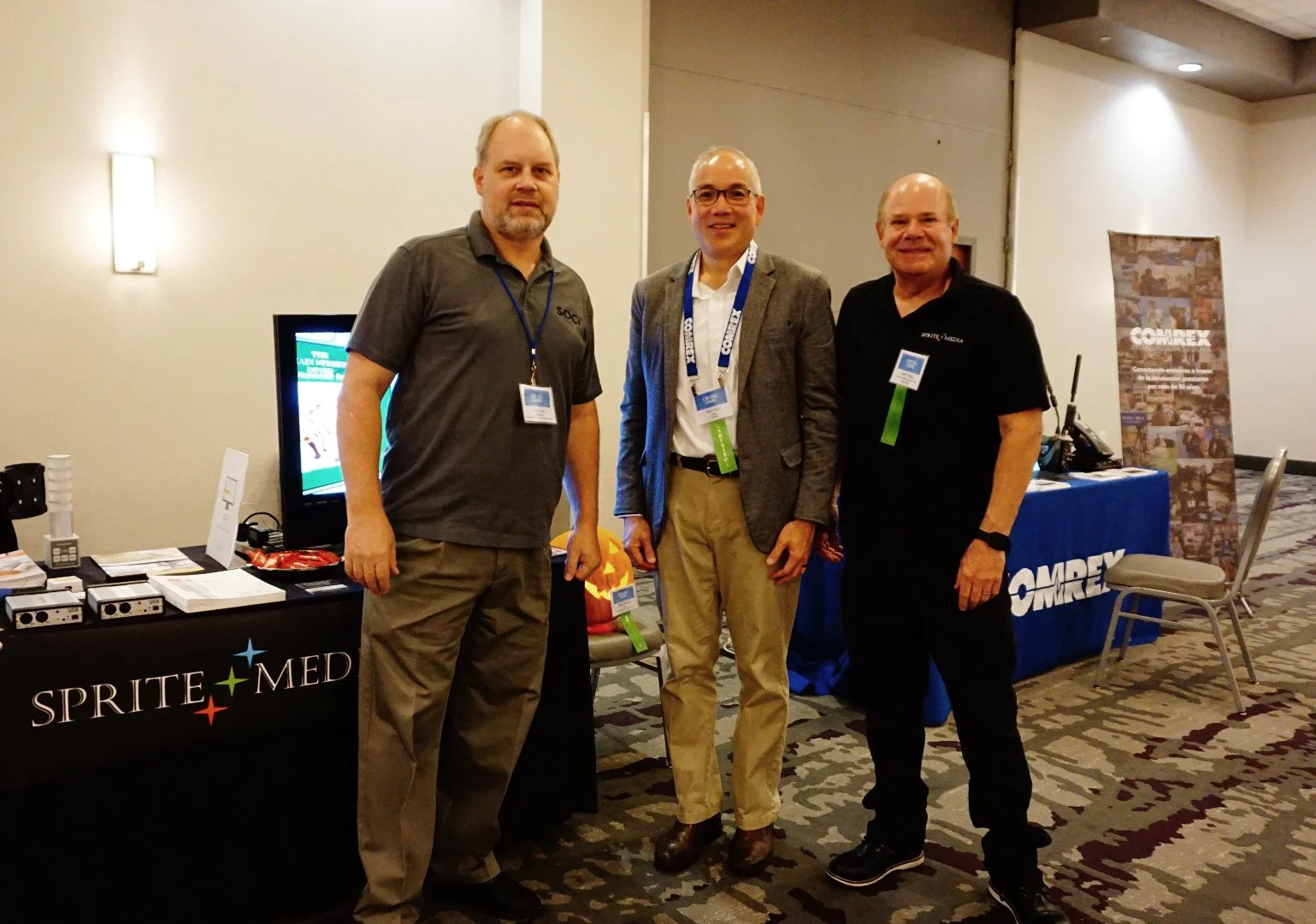 Greg Dahl of Second Opinion Communications, Raul Hun of Comrex, and Keith Paglia of Sprite Media.
