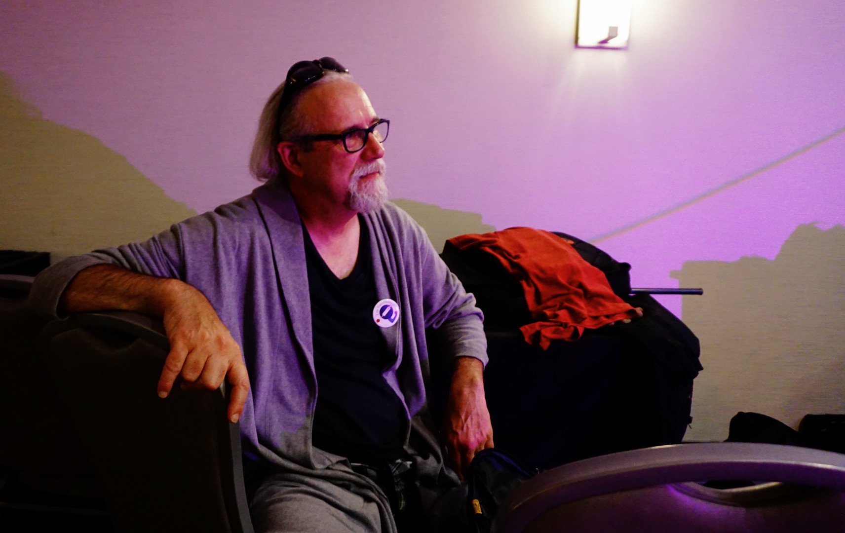 Randy Visser takes a break from playing the harmonica at the Gala.