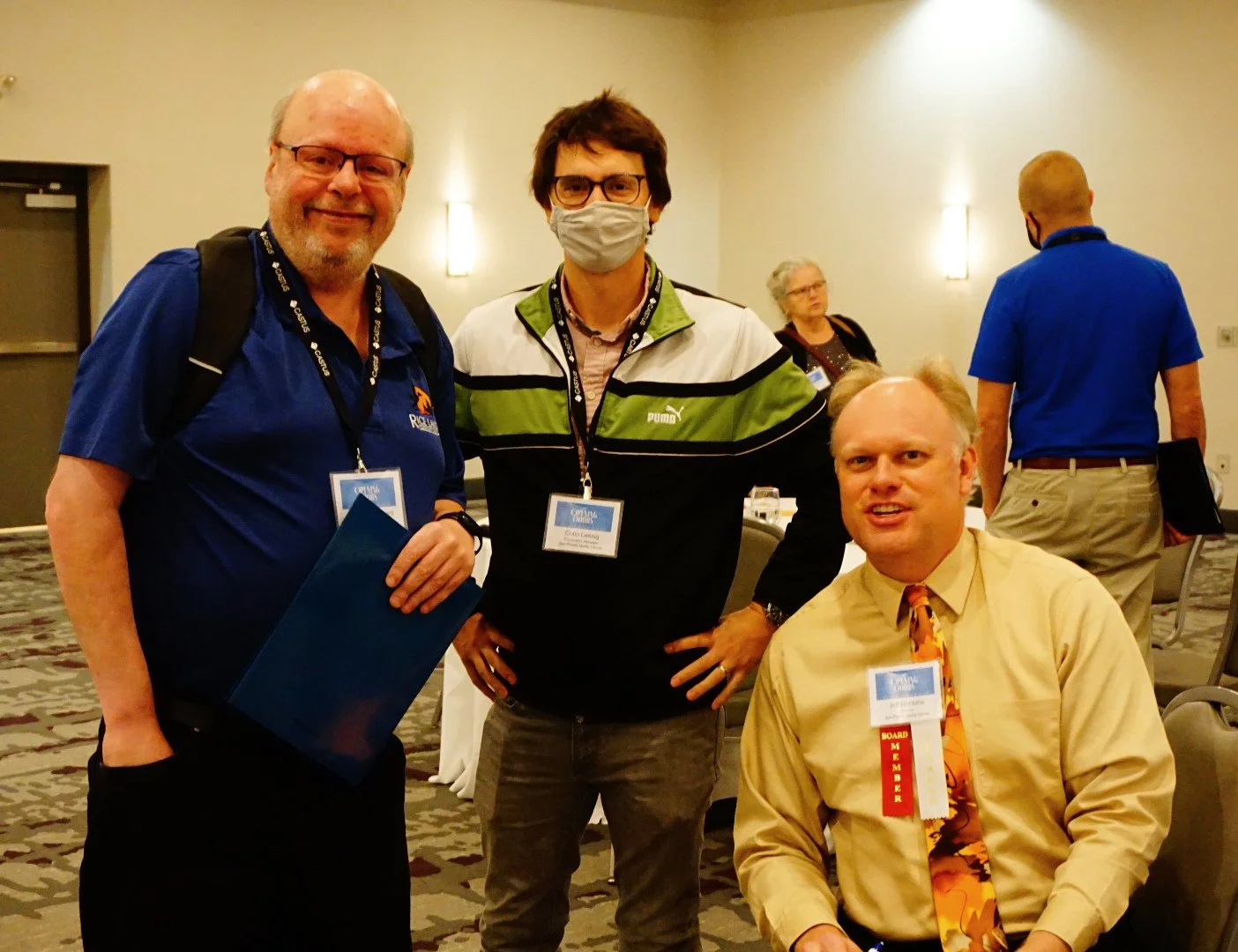 James Wyngaard, Rice Lake Media (left) poses with Sun Prairie Media Center's Colin Lessig, Production Manager and Jeff Robbins, Director 