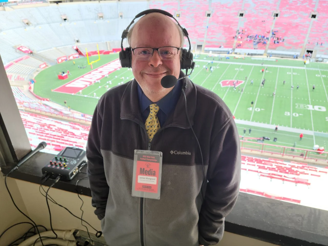 James covering the WIAA playoffs at Camp Randall in Madison