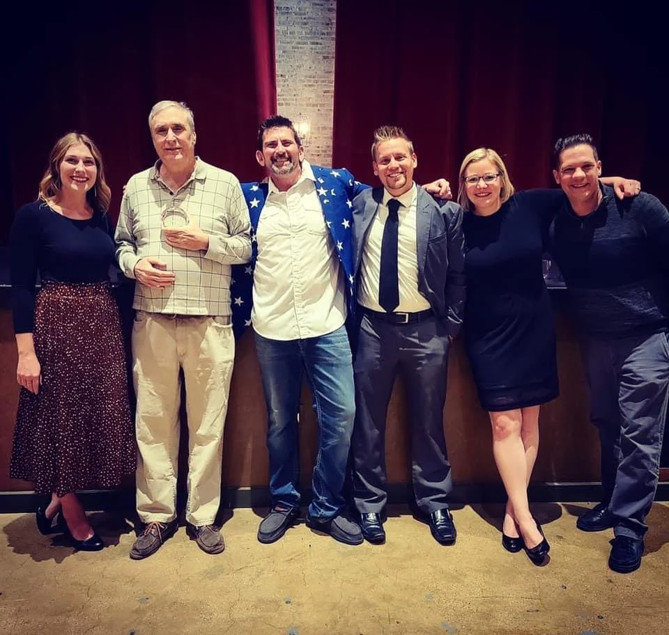 Mike Ryan (2nd from left) celebrating Hall of Fame award with WBCTV staff
