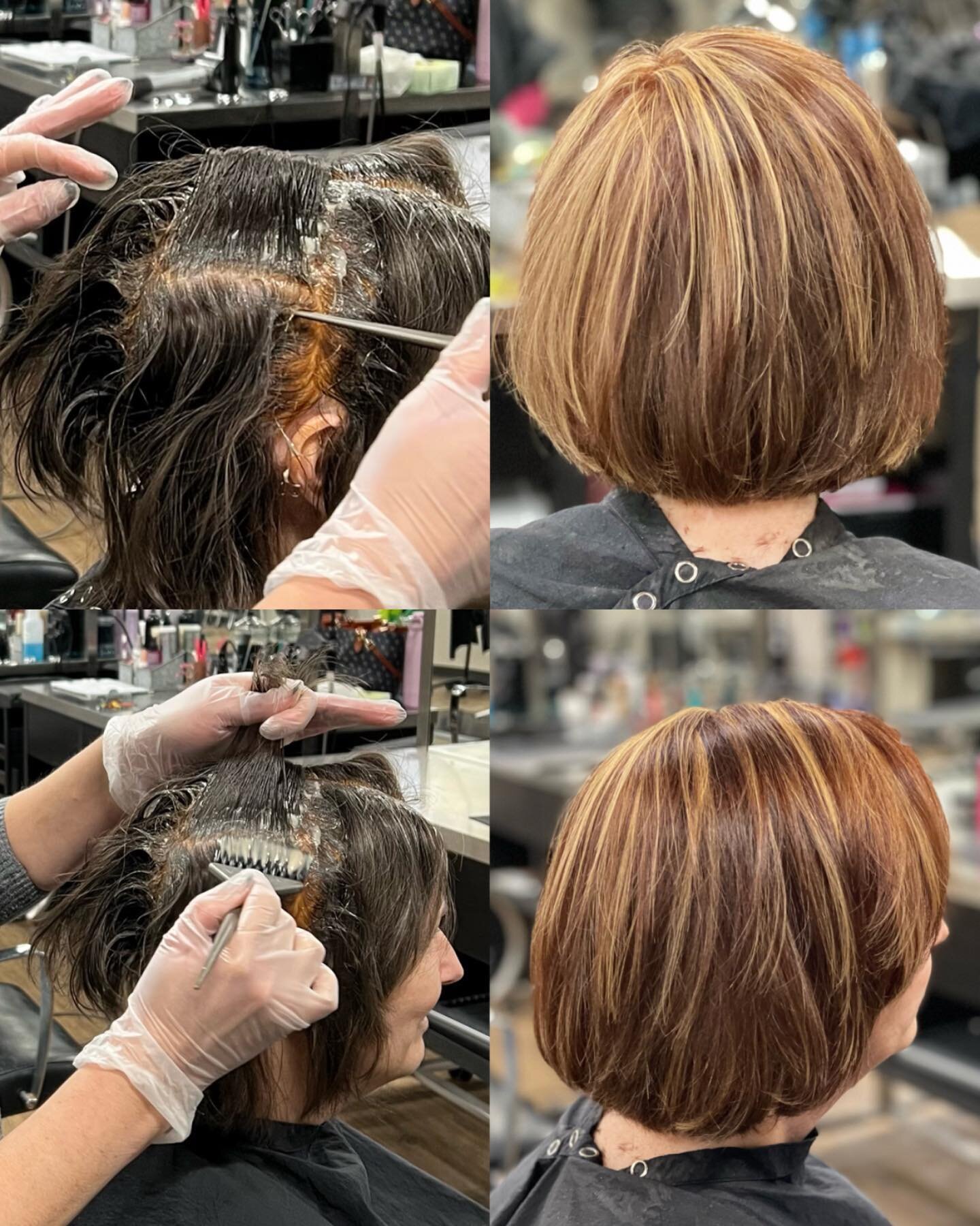 Sometimes you&rsquo;re just ready to feel new. 🥀✂️🌹
Breathtaking during and after shots by our @kristimarie_hair ❤️&zwj;🔥

Ask us about scheduling a complimentary consultation + getting started on your hair goals by calling or emailing the salon t