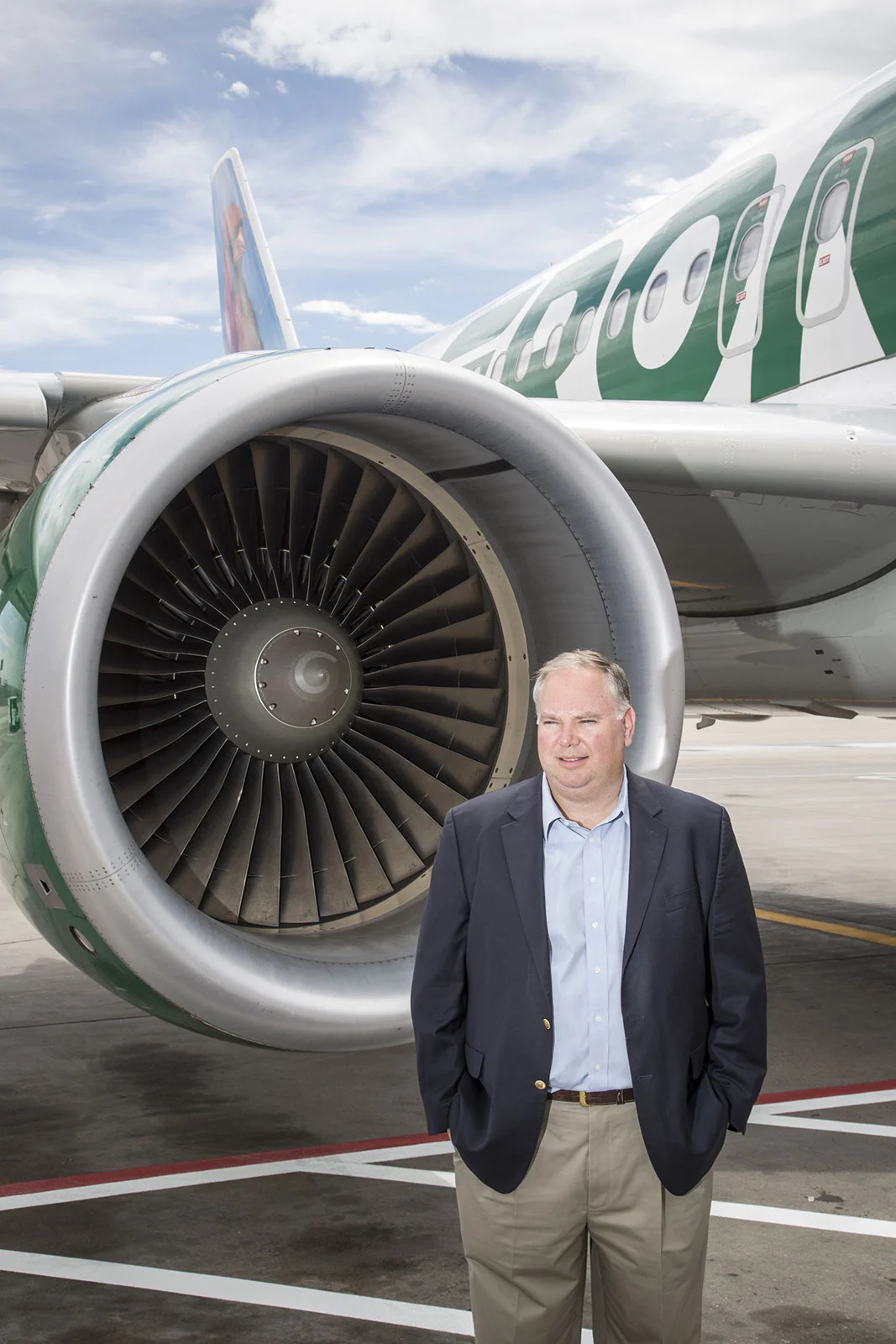 Frontier Airlines President Barry Biffle at Denver International Airport. For The Wall Street Journal