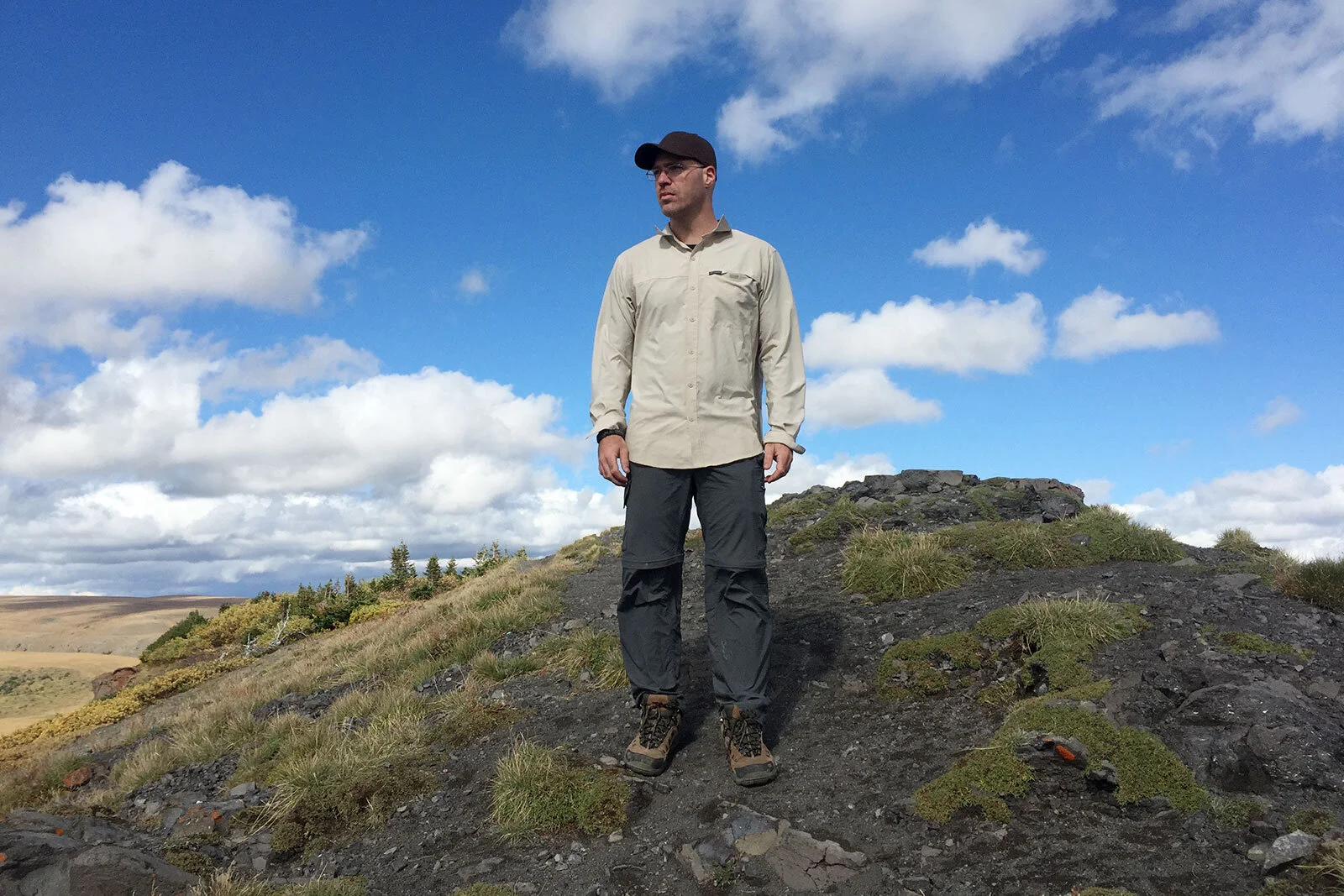 On the ridge line that makes up the harrowing hike of the Devil’s Causeway. Flat Tops Wilderness.