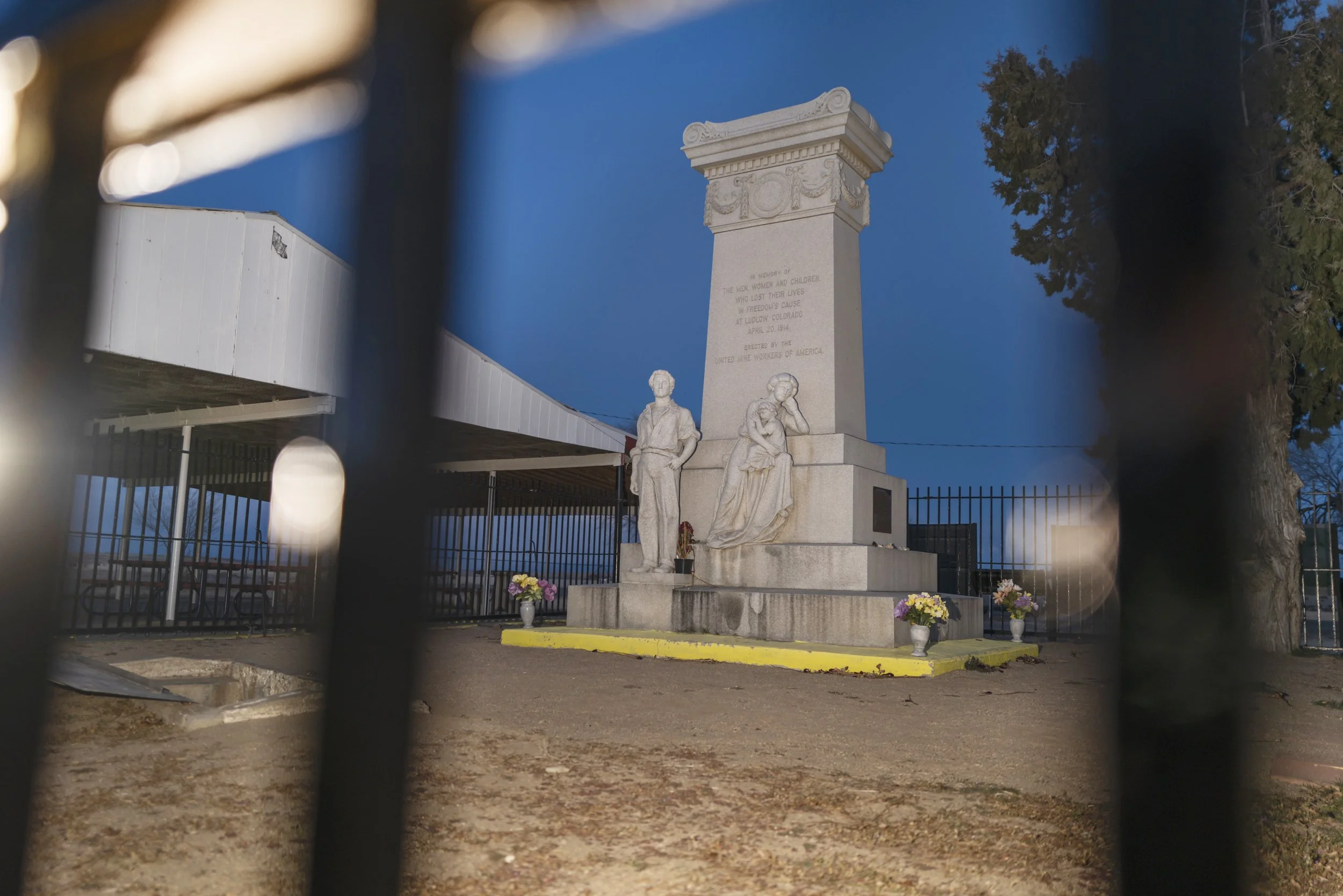 Ludlow Monument Through Fence – Historic Labor Site Colorado