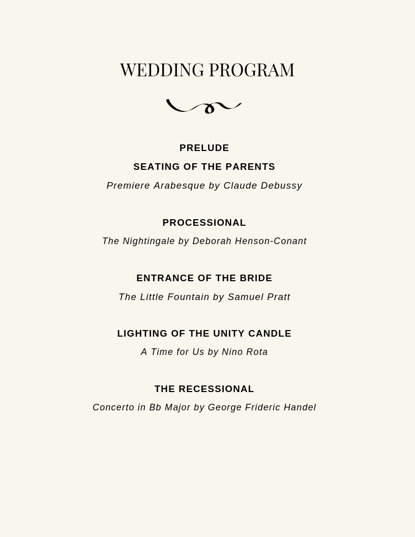 Elegant Wedding Program