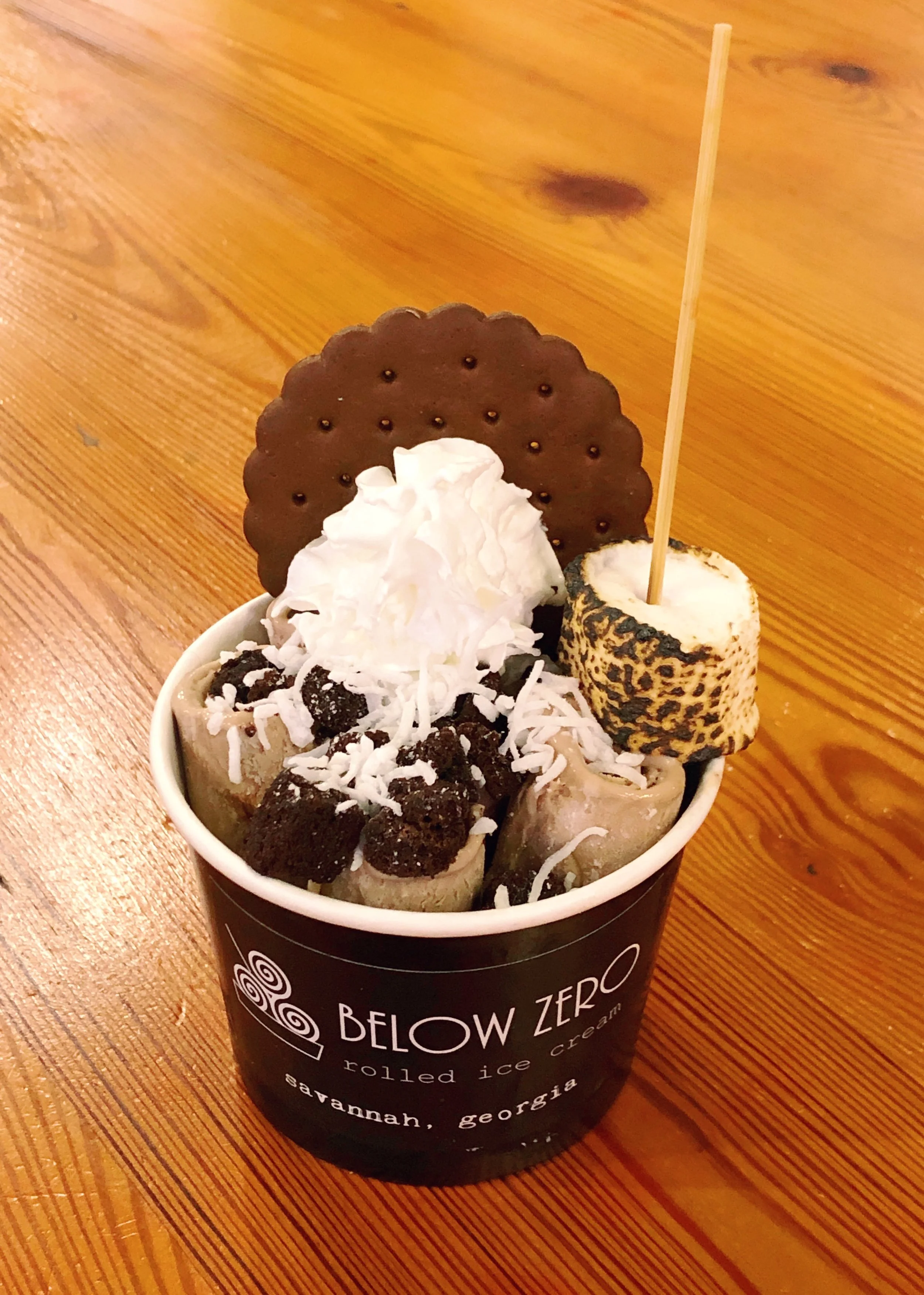 This was Ally’s s’mores rolled ice cream cup. Doesn’t it look amazing?