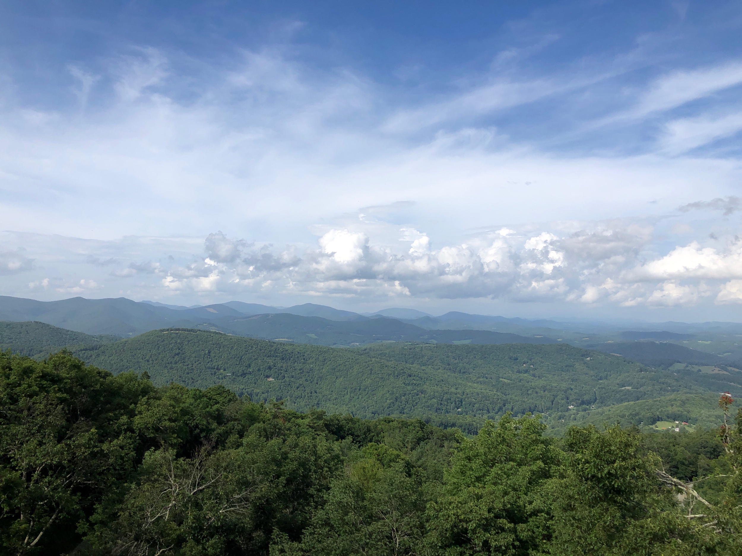 The view from the back deck of the cabin.