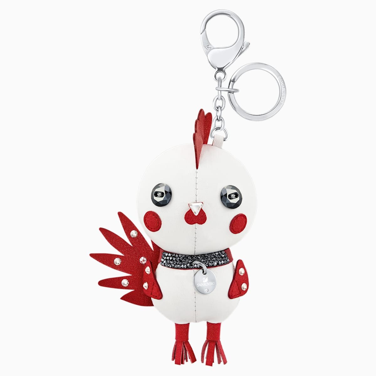ROOSTER PASCAL BAG CHARM, MULTI-COLORED, STAINLESS STEEL