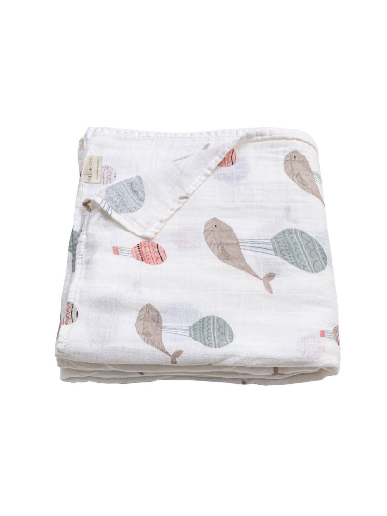 Muslin Swaddle Blanket Whale
