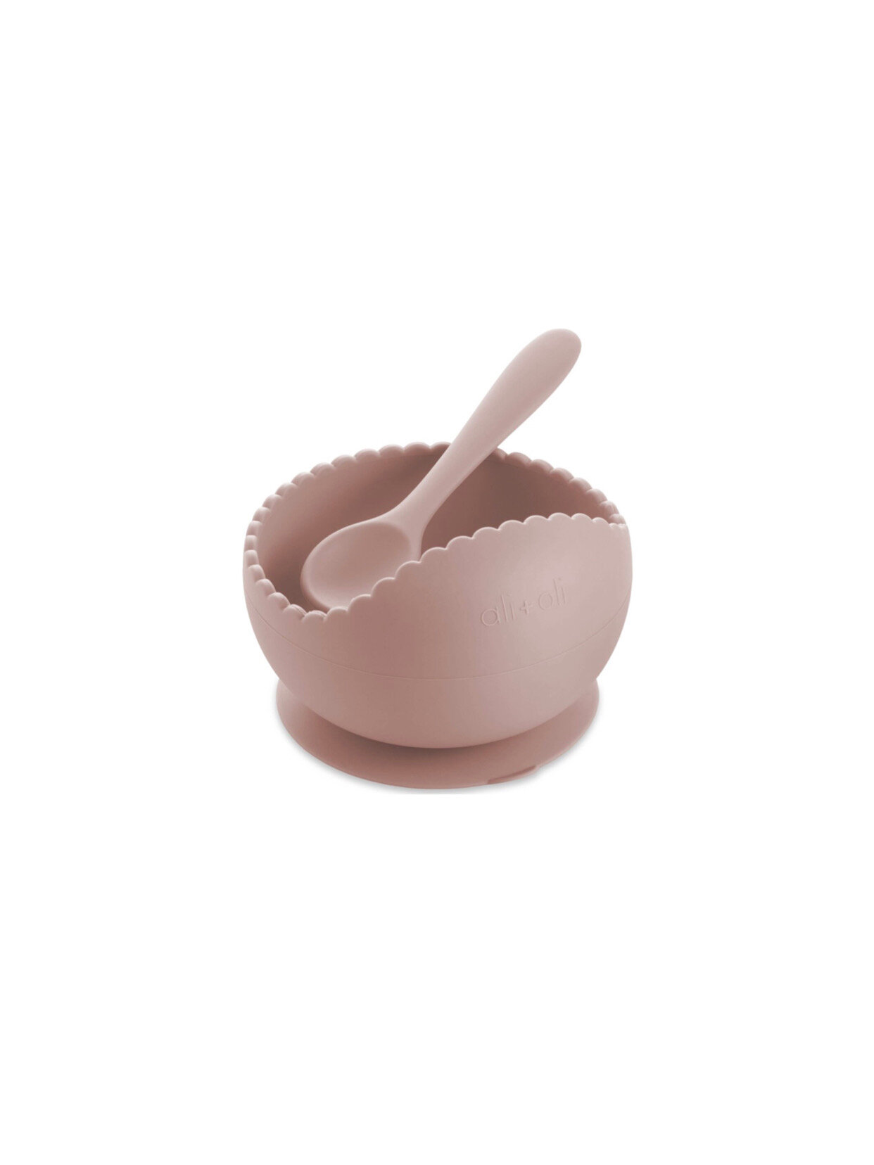 Ali+Oli Silicone Suction Bowl & Spoon Set WAVY