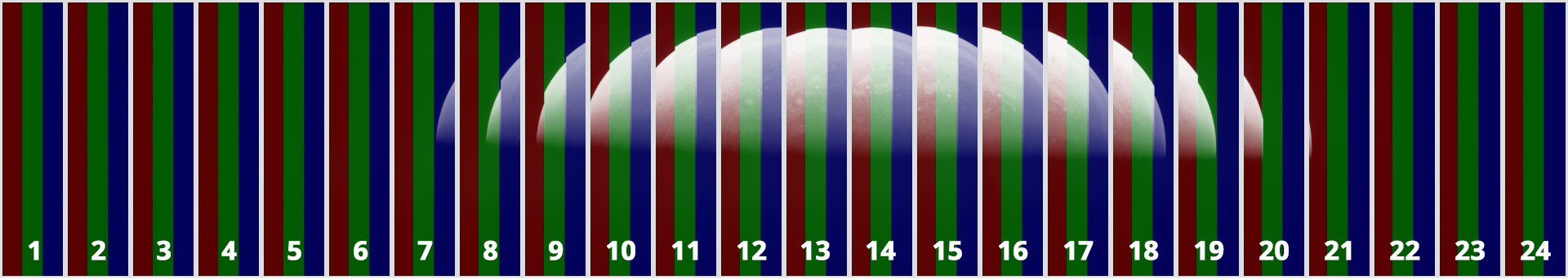 Each individual frame consists of three 'framelets' - one red, one green and one blue, each capturing a different wavelength of light. Raw Image Credit : NASA, SwRI, MSSS & Matt Brealey
