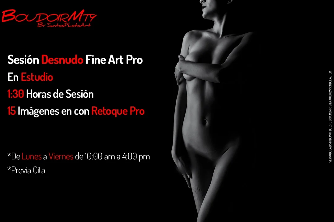 Fotografía de desnudo artístico en estudio privado en Monterrey