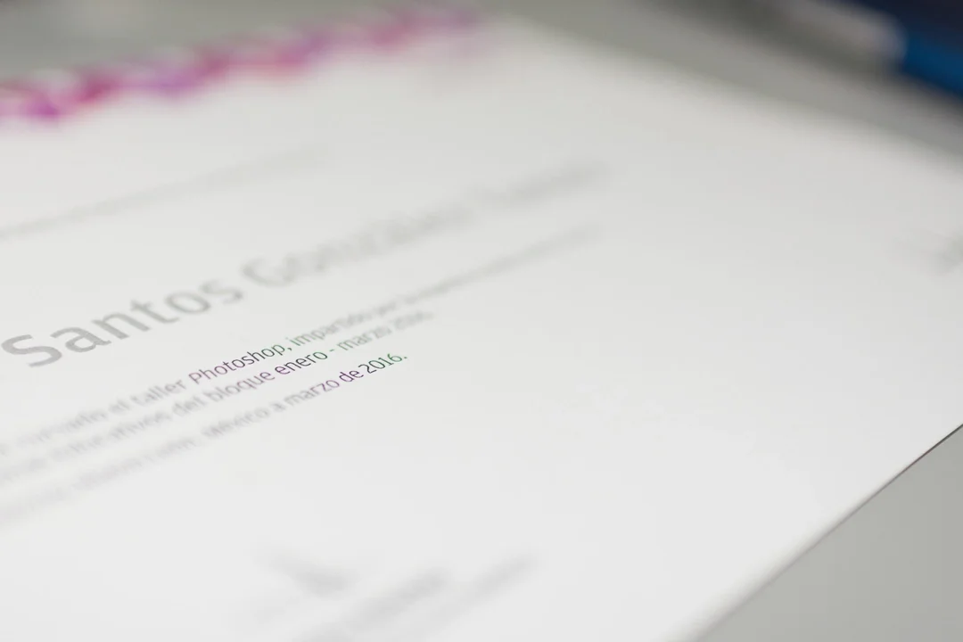 Diploma de Santos González por workshop de Photoshop y retoque fotográfico