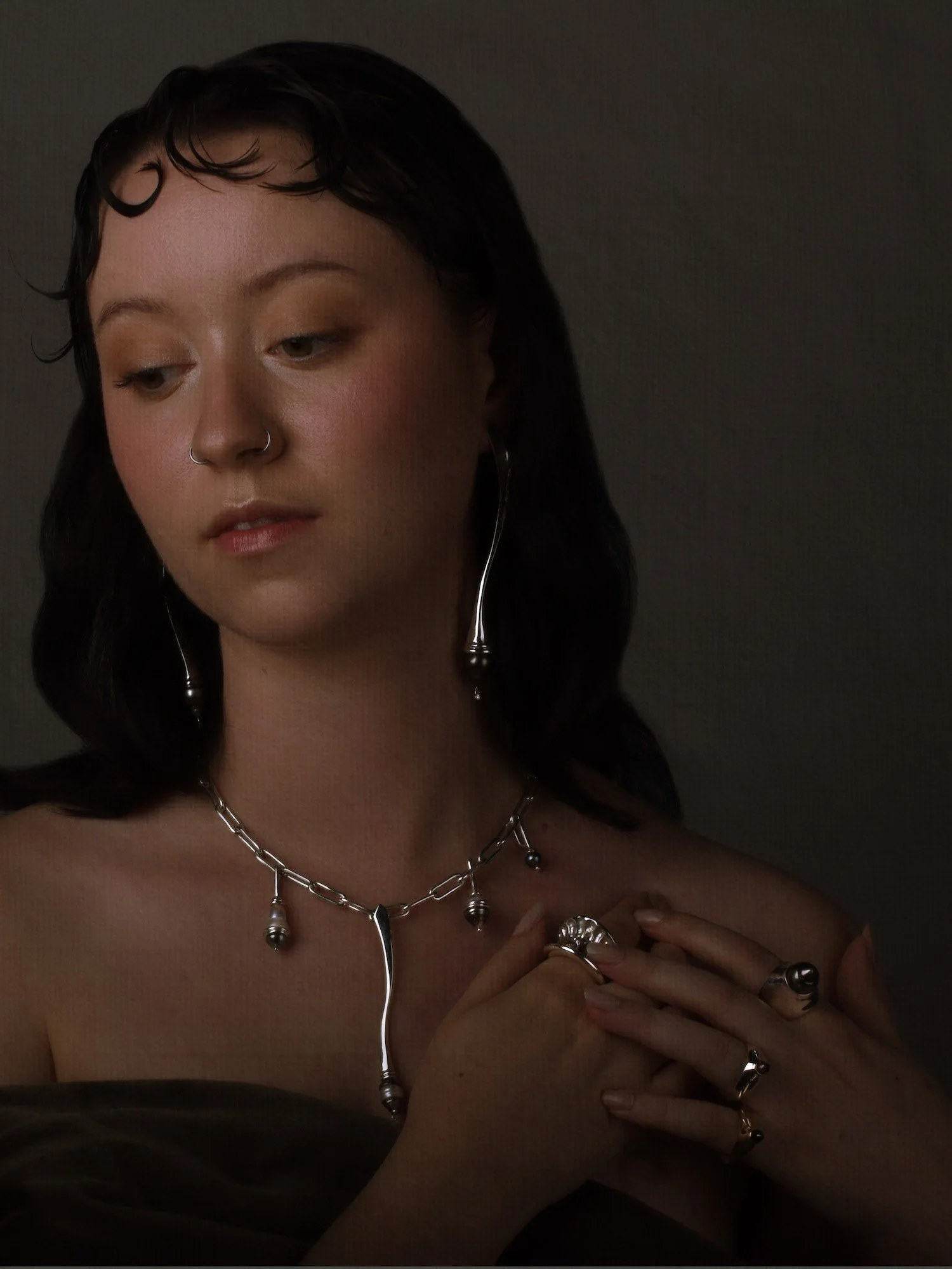 Ebb&amp;Flow contemporary dark pearl jewellery collection