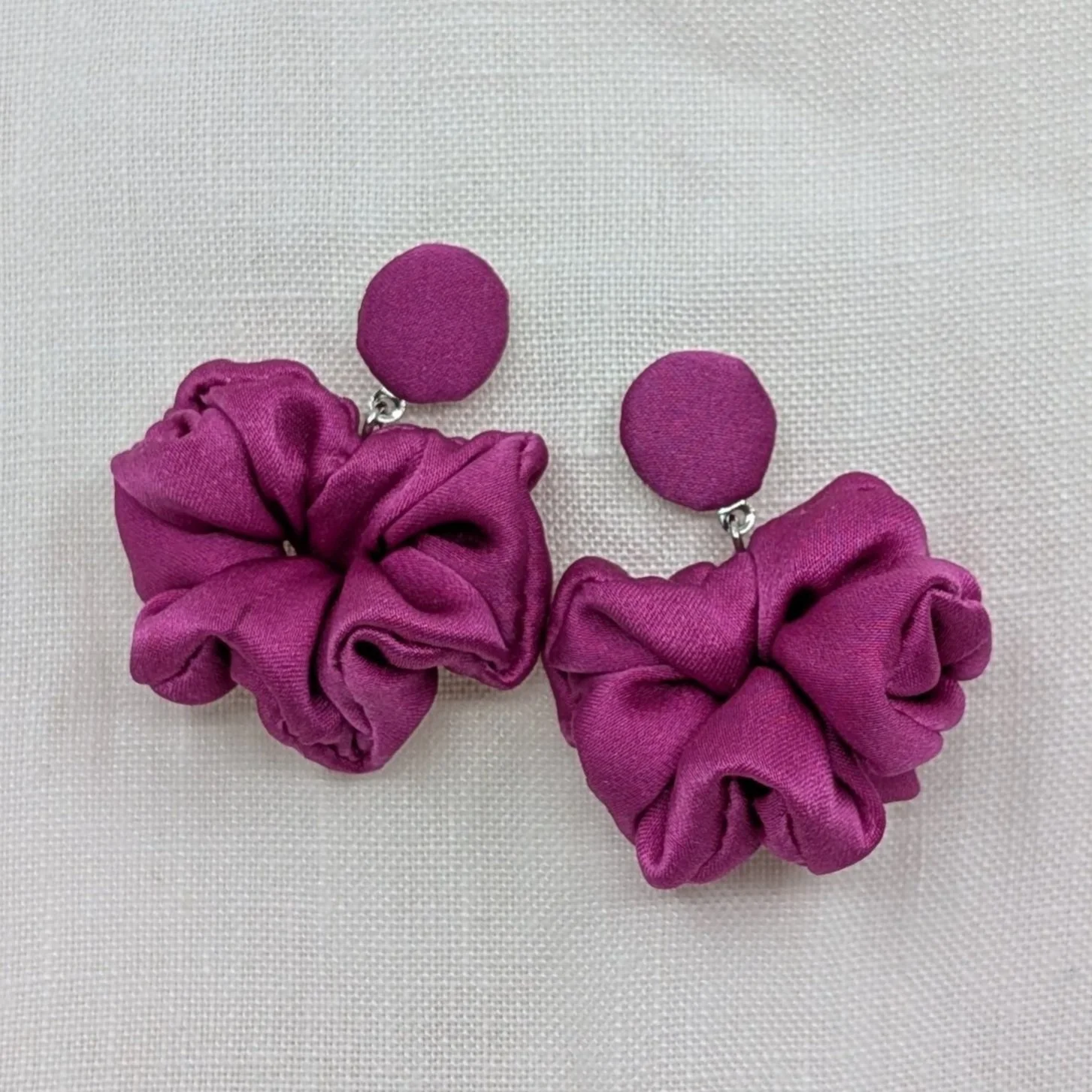 Orecchini Fiore Rosa ciclamino