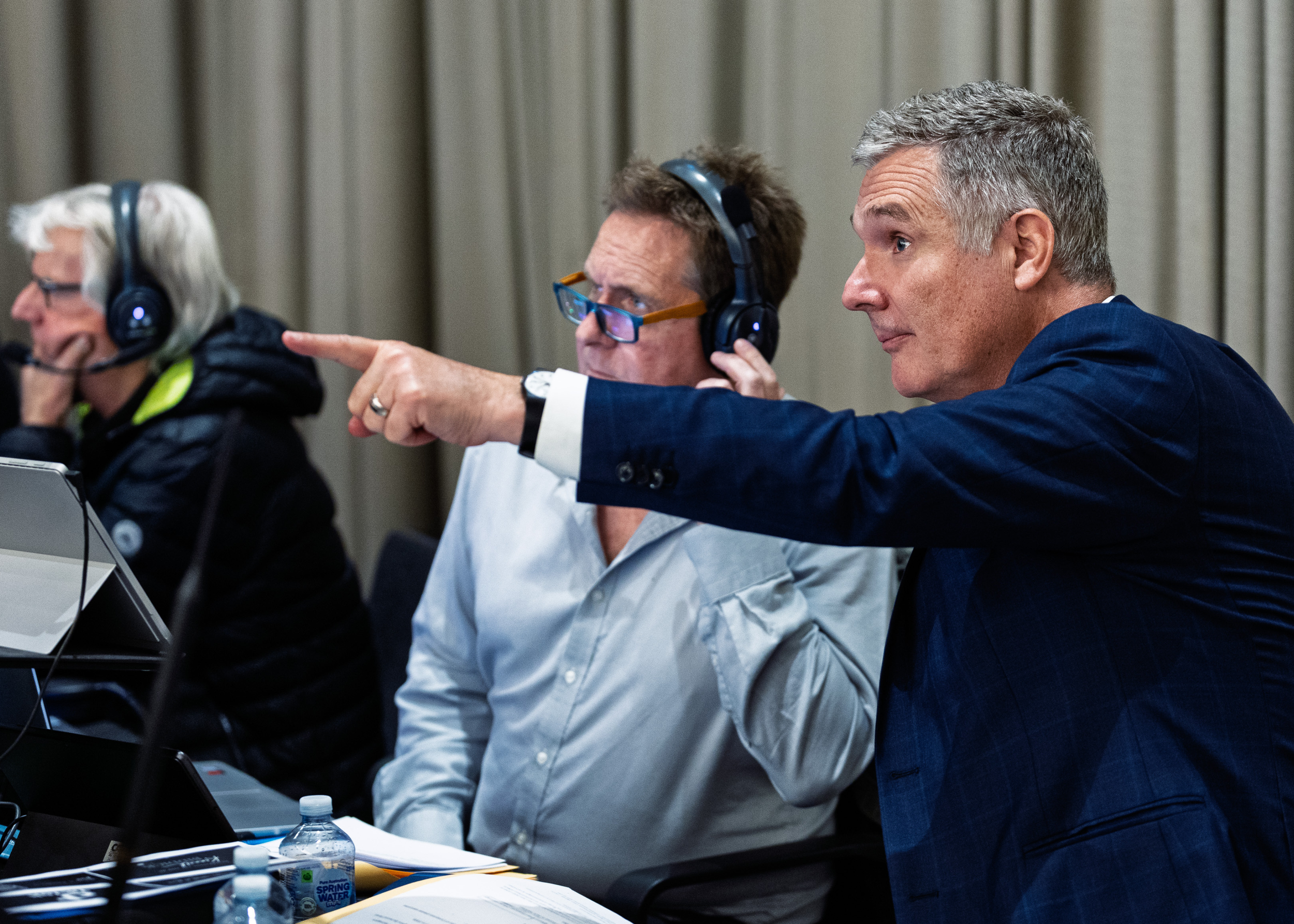 Andrew Gill working with the event production team at Leonda in Melbourne.
