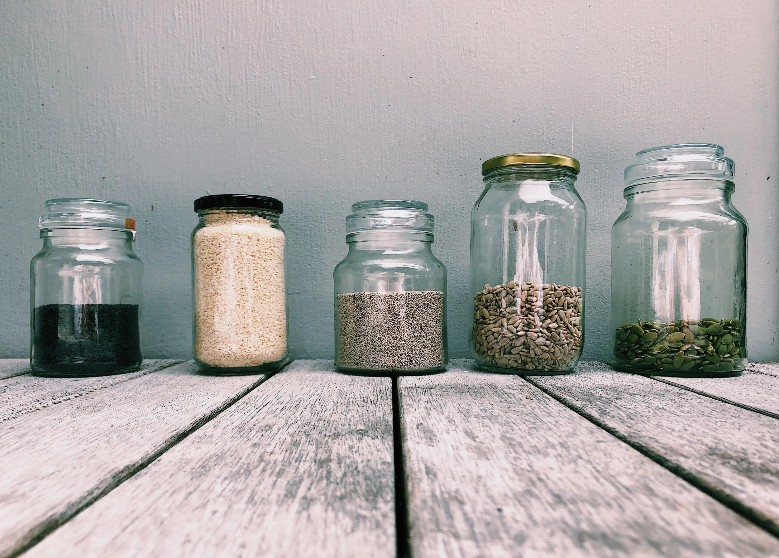 Take your pick - black sesame seeds, sesame seeds, chia seeds, sunflower seeds and pumpkin seeds!